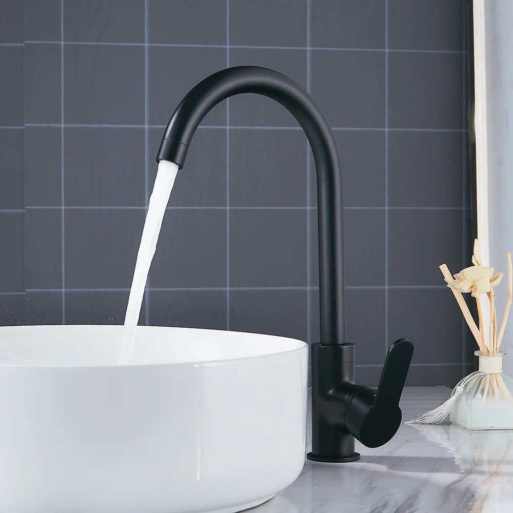 Black Modern Basin Faucets Sink Mixer Taps Kitchen Bathroom Taps