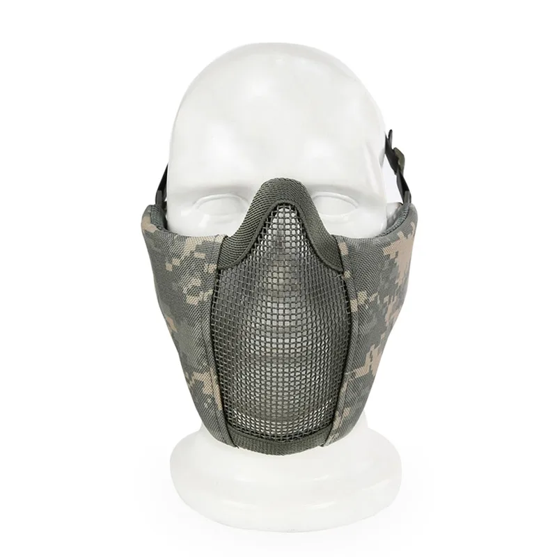 Tactical Half Face Mask Metal Wire Steel Net Mesh Airsoft Paintball