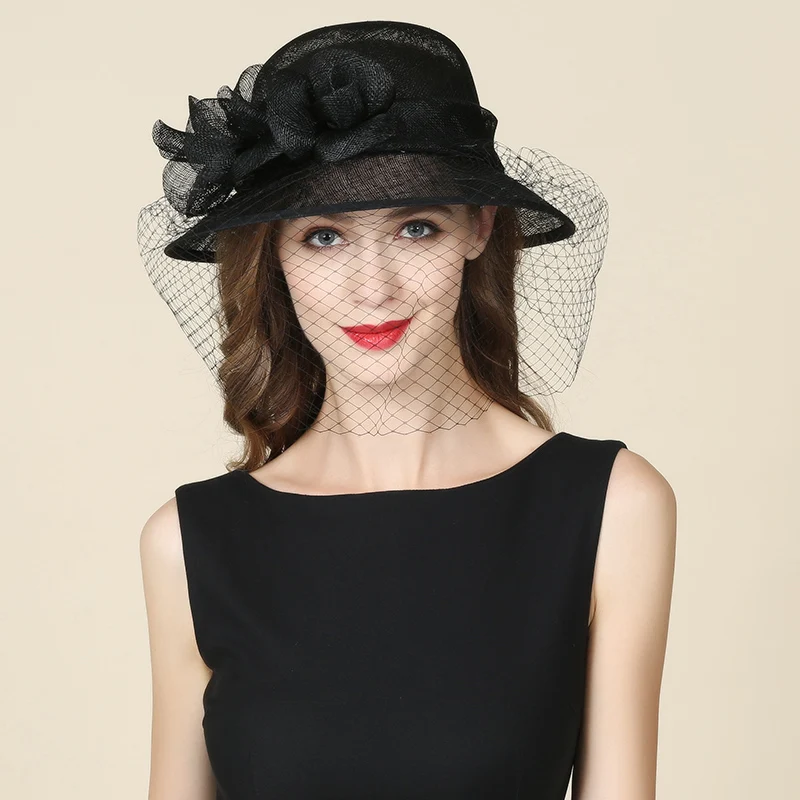 Женская шляпа Fedoras летние льняные шапки из пряжи и тюля уличная купольная Кепка