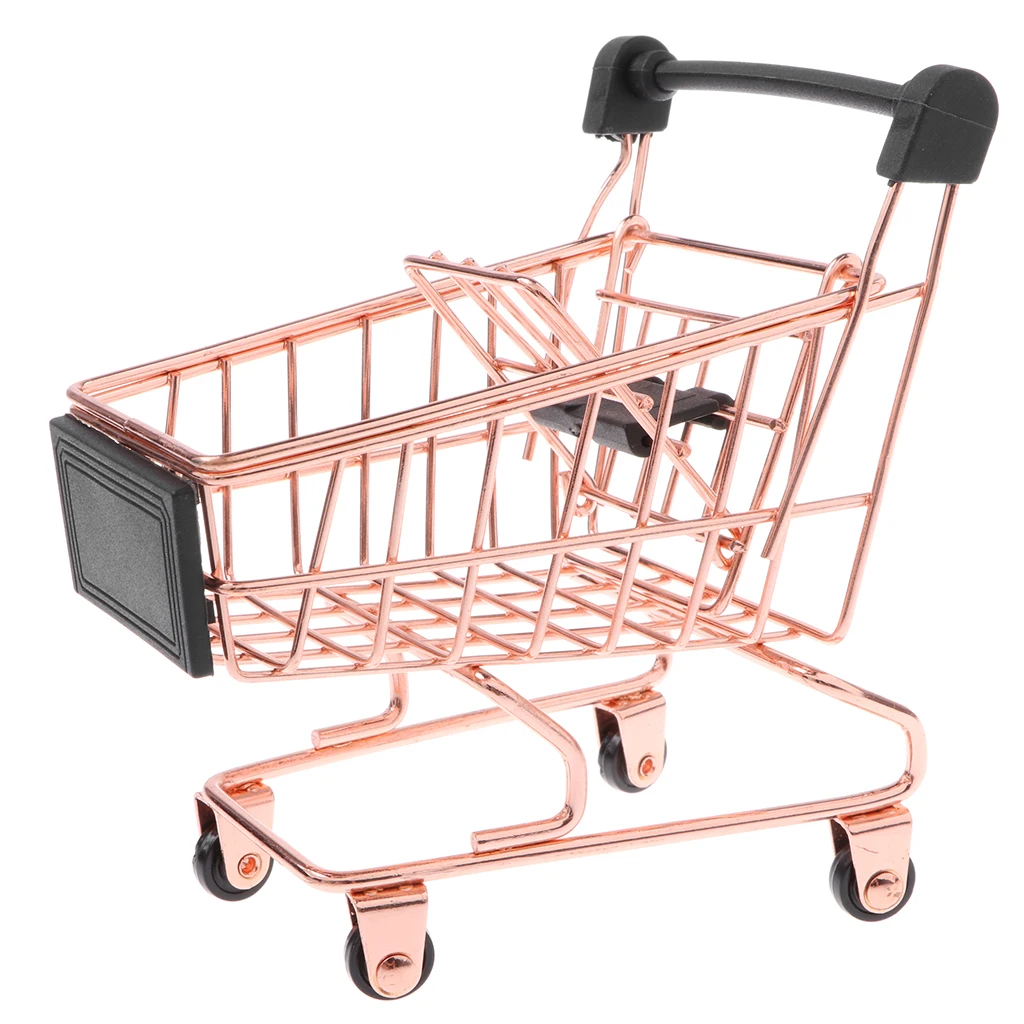 

Rose Gold S Mini Metal Shopping Cart Salesman Sample Dollhuse Furniture Accessories Kids Pretend Play Model Toy