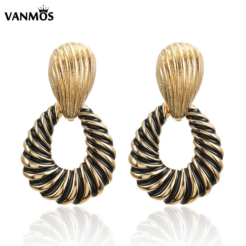 

Vanmos 2019 New Fashion Gold Color Large Drop Earrings Statement Women Temperament Dangle Earrings Jewelry Geometric Brincos