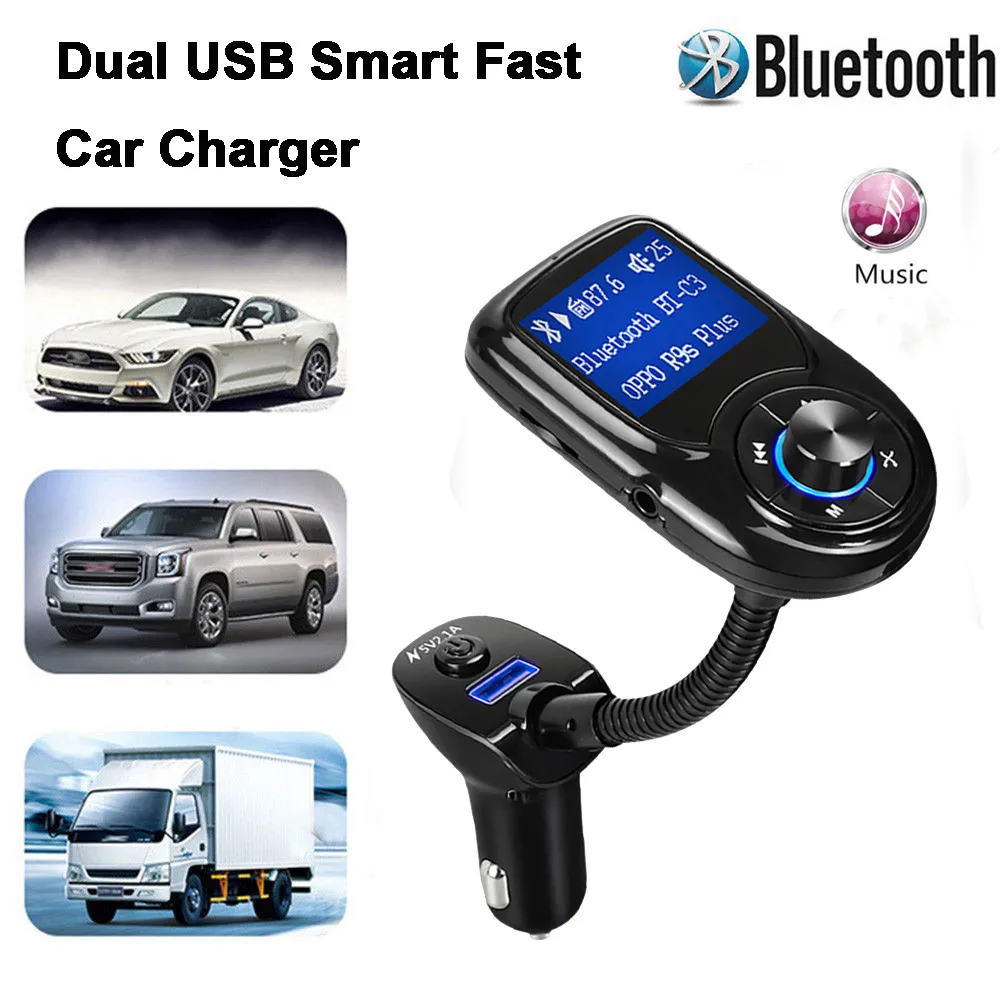 

Bluetooth dual USB port smart fast car charger multifunction display FM/MP3 player for smartphone tablet #10