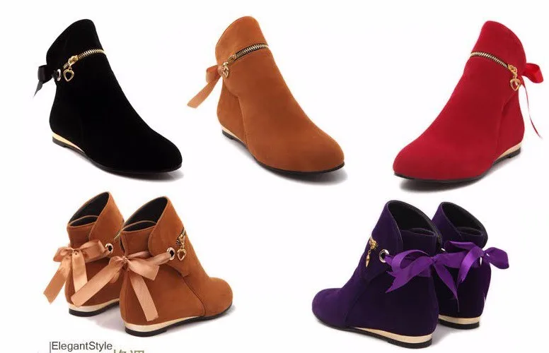 Женские теплые сапоги на плоской подошве; большие размеры 34-43; сапоги из нубука для верховой езды; зимние сапоги с круглым носком; модная обувь в американском стиле; цвет фиолетовый