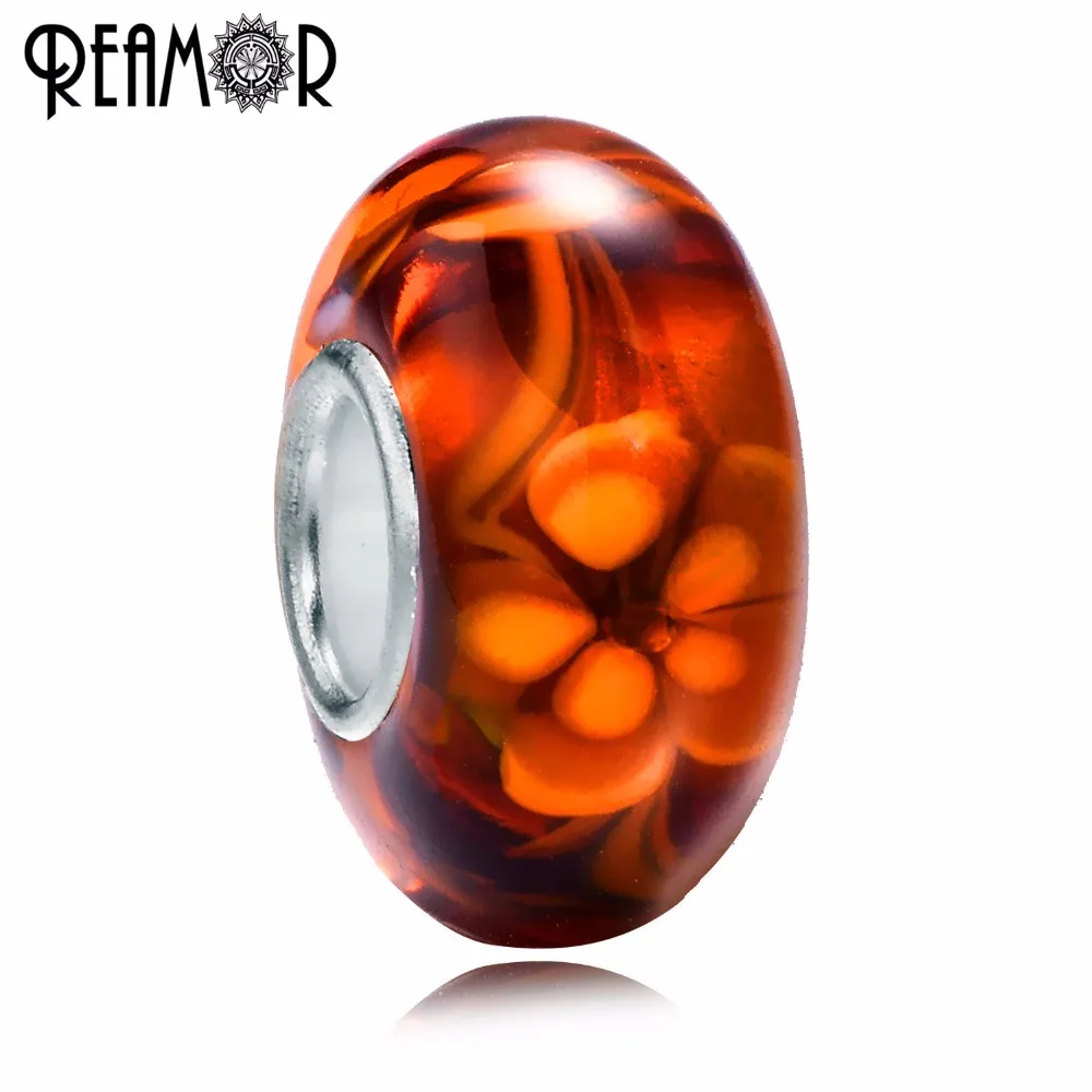 

REAMOR Dark Brown Murano Glass Beads European Big Hole Spacer Lampwork Bead Charms Fit DIY Bracelets Jewelry Making