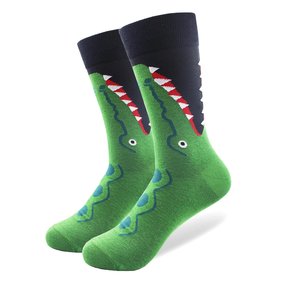 10 Pairs/lot Men's Funny Colorful Combed Cotton Socks Zebra Dot Striped Mri Beard Pattern Casual Happy Socks Dress Wedding Socks