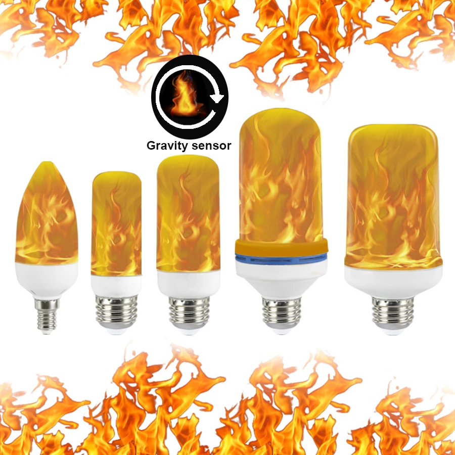 LED Flame Effect Light Bulb with Upside Down Effect B22 E27 E26