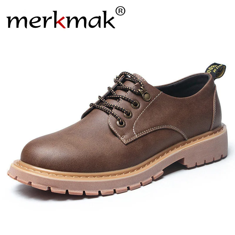 Achat Merkmak Nouvelle Mode Italienne Hommes Chaussures De Luxe Classique Hommes En Cuir Chaussures Hommes Oxford Designer Étanche Martin En Plein Air Chaussures