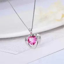 Женское ожерелье из серебра 925 пробы с натуральным розовым