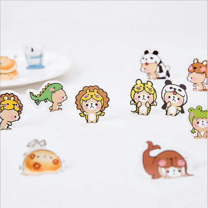 

45PCS/lot Cute little bear special-shaped sticker sticker diy hand gift bag sealing kawaii decoration adhesive Office stationery