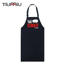 Шеф-повар здесь Забавный дизайн принт Регулируемая бретелька длинные фартуки Ресторан отеля кухня шеф-повар Спецодежда кафе еда услуги фартук