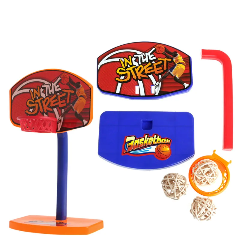 Pet Bird Chew Toys Parrot Parakeet Basketball Hoop PropTrick Prop+ 3pcs