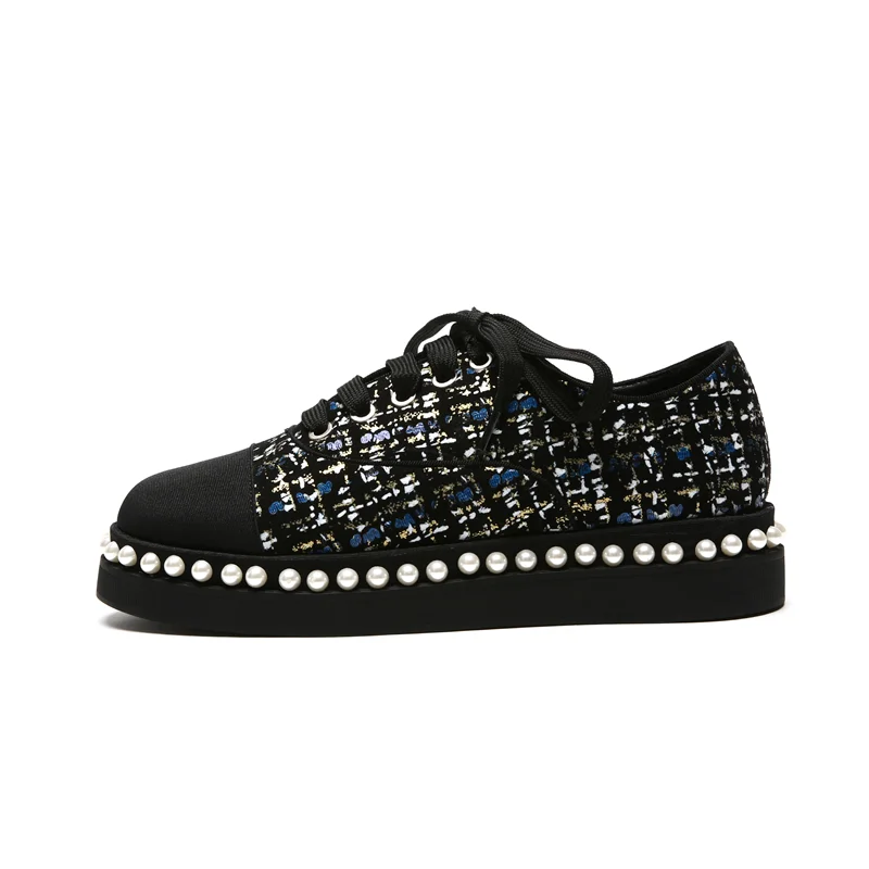 multi forme Femmes Up Femme Chaussures Qualité Dentelle Nouveautés Haute Noir Dropship Vulcaniser Plate Sarairis N8mvwn0