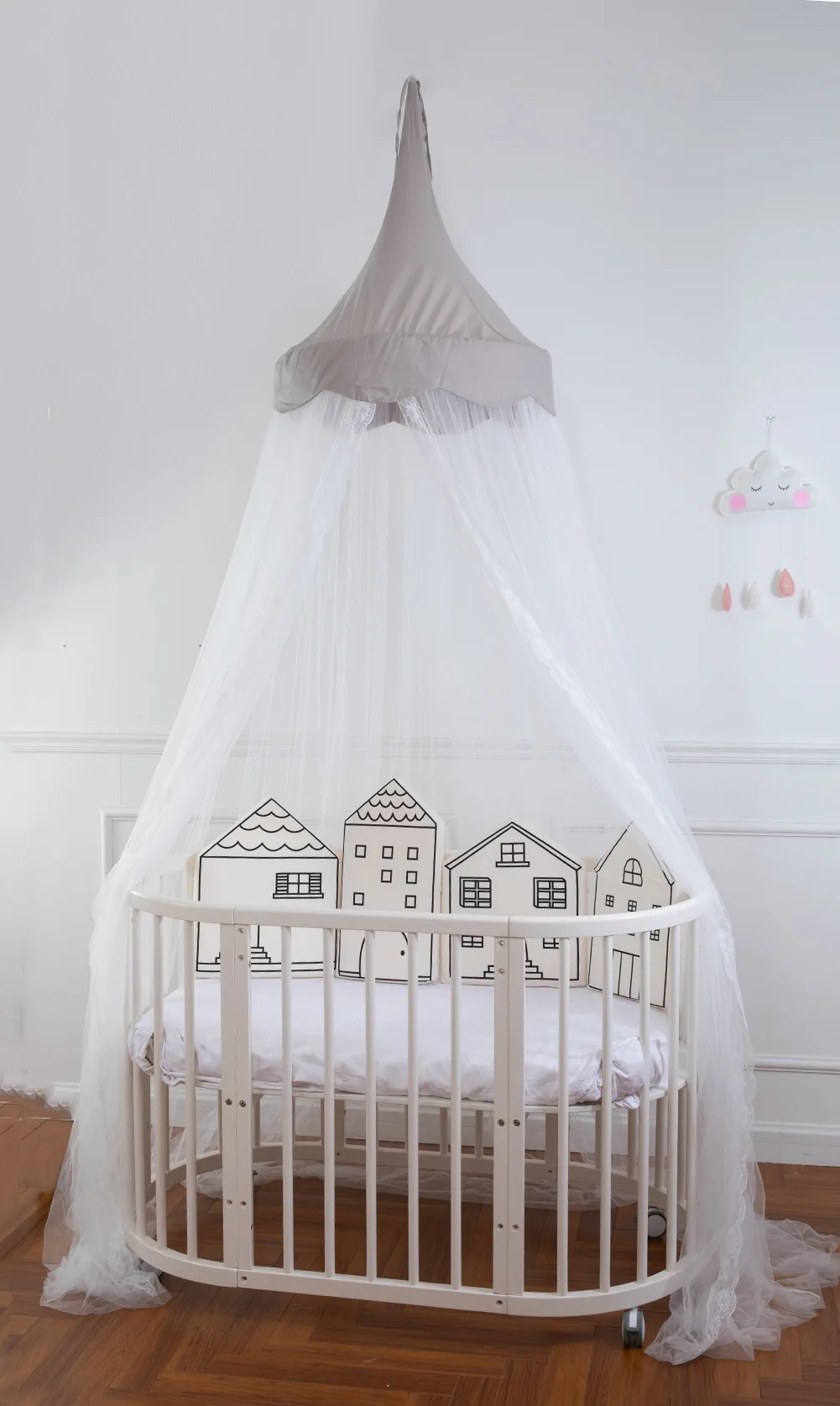 Lace Baby Canopy Round Princess Bed Canopy Baby Crib Mosquito Net