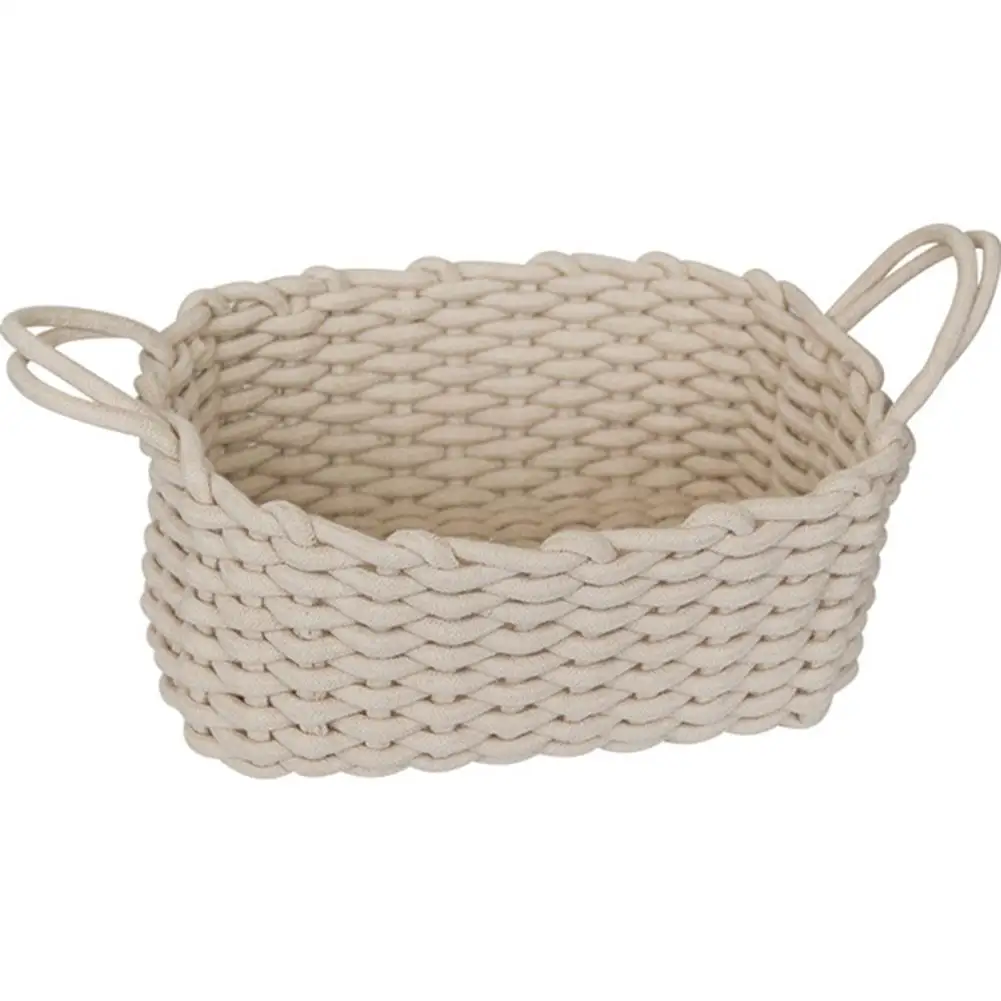 Handmade Cotton Rope Storage Basket Nordic Style Desktop Sundries Finishing Box Natural Fabric Laundry Toys Small Organizer Box