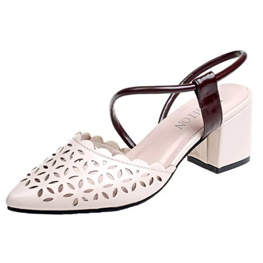 

JAYCOSIN Weges Women's Shoes Summer Women High Heel Shoes Sandals Pointed Sandals Fashion Ladies Roman Sandal #WQY517