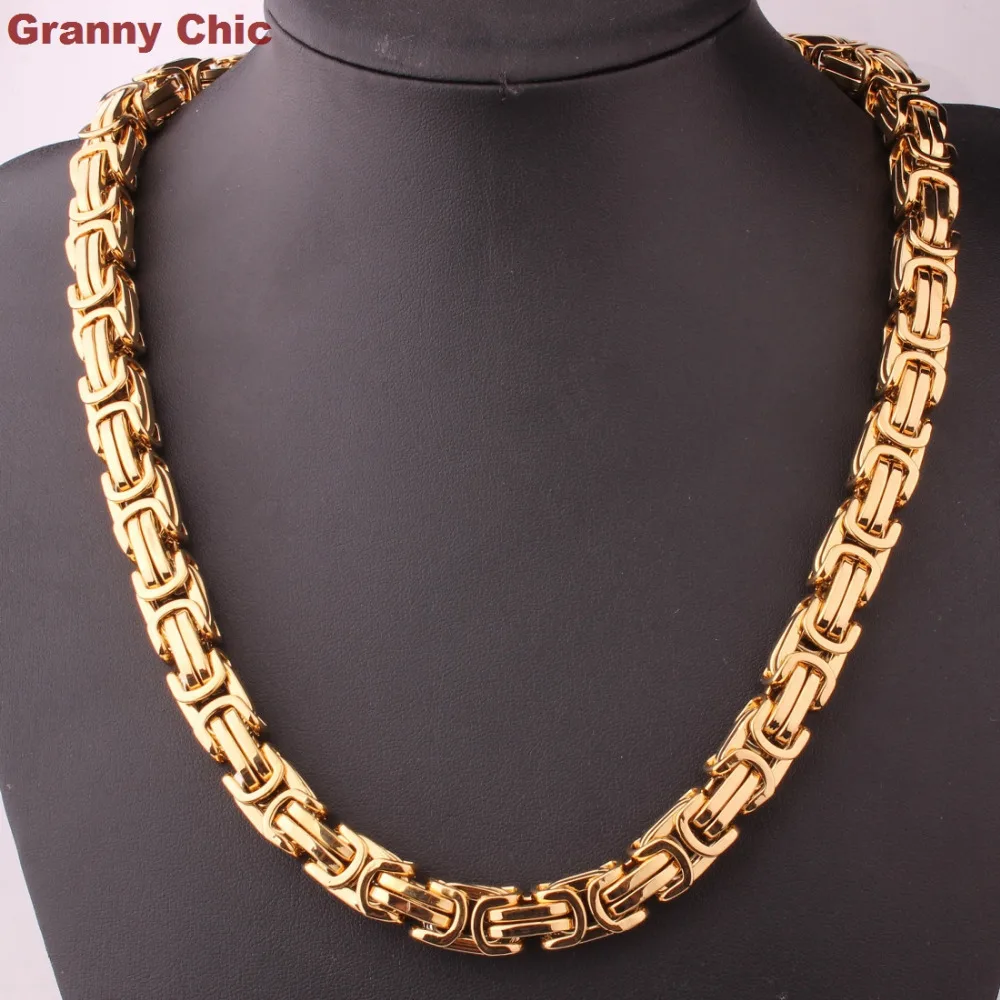 Ожерелье Granny Chic с широкой византийской цепочкой для мужчин ювелирное изделие из