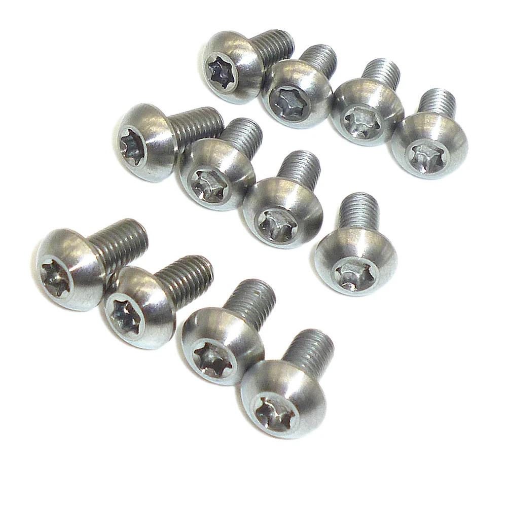 12pcs/lot M5x10mm Ti Titanium Alloy Disc Disk Brake Rotor Bolts Water