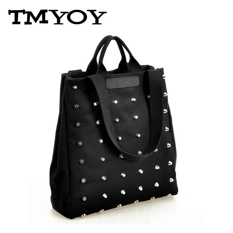 TMYOY 2017 New Fashion Women Rivet canvas handbags shoulder bags Tote casual bag JB009