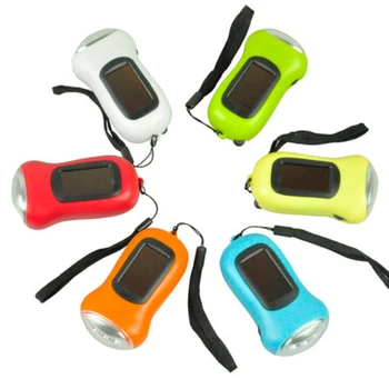 

Portable Hand Shaking LED Torch MINI Solar Power Flash Light Emergency Camping Lamp Keychain Light