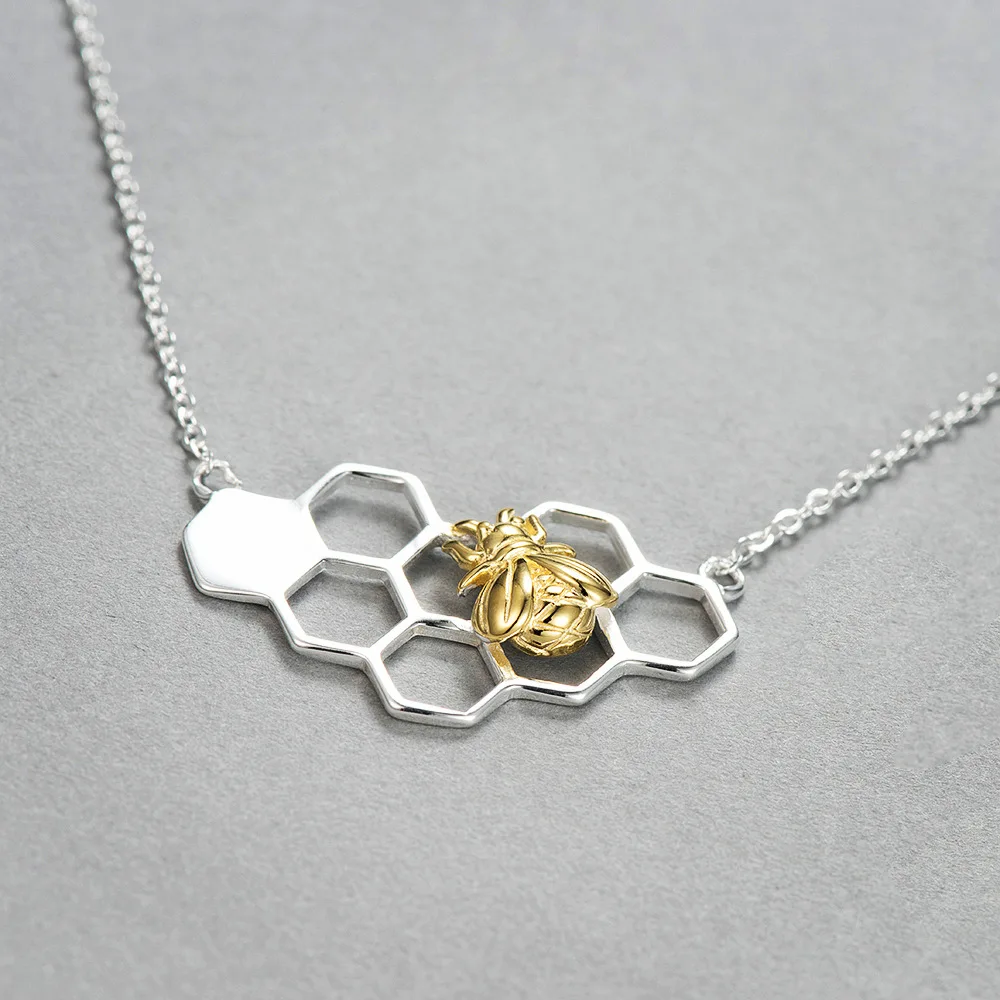 Цепочка с подвеской в виде пчелы из серебра 100% пробы|charm choker|fashion chokerchain pendant |