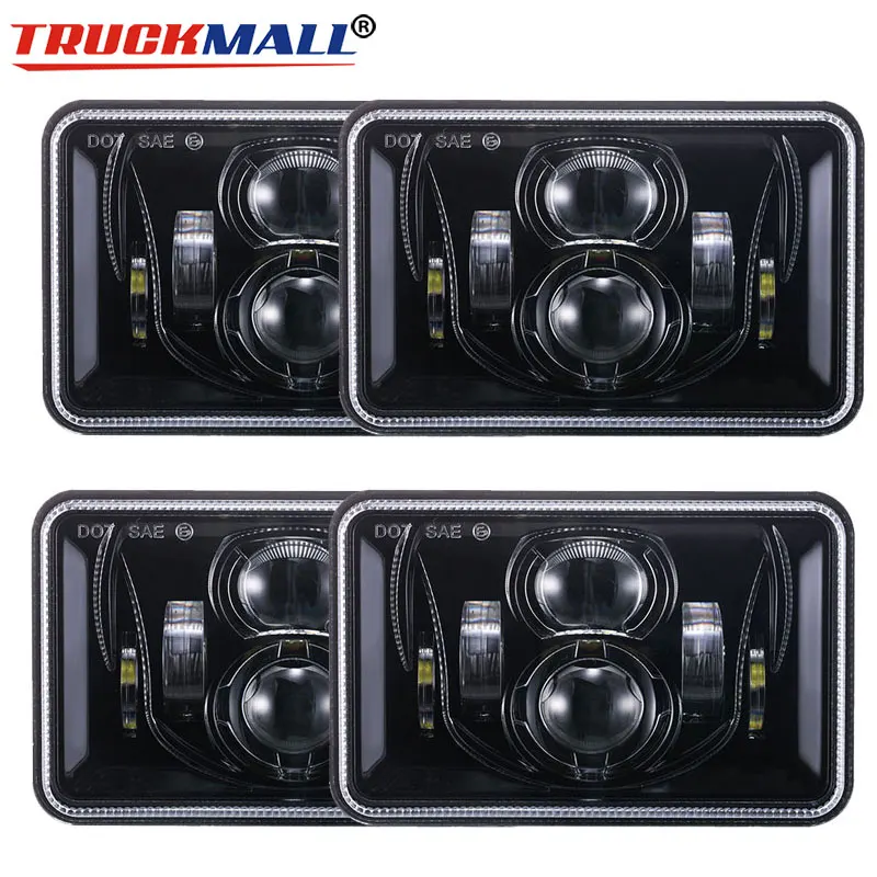 

2 pairs square 4x6 LED truck headlight with Hi/Lo beam 4x6 LED sealed beam headlamp replacement Lamp for Ford Mustang