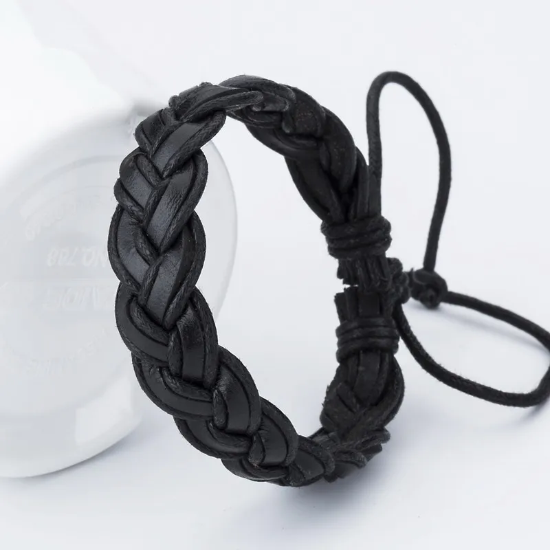 Bracelet Jewelry Fashion Charm Leather Bangle Men's Bracelets DIY Bandage 18-25cm