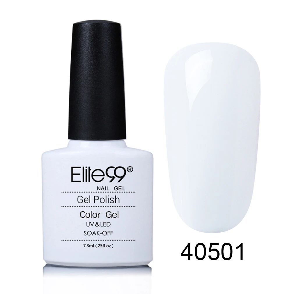 Elite99 7,3 мл стойкий цветной гель для лака для ногтей, отмачиваемый УФ-грунтовка для ногтей, Гель-лак для ногтей, лак для ногтей, нужен для отверждения лампы - Цвет: 40501 French White