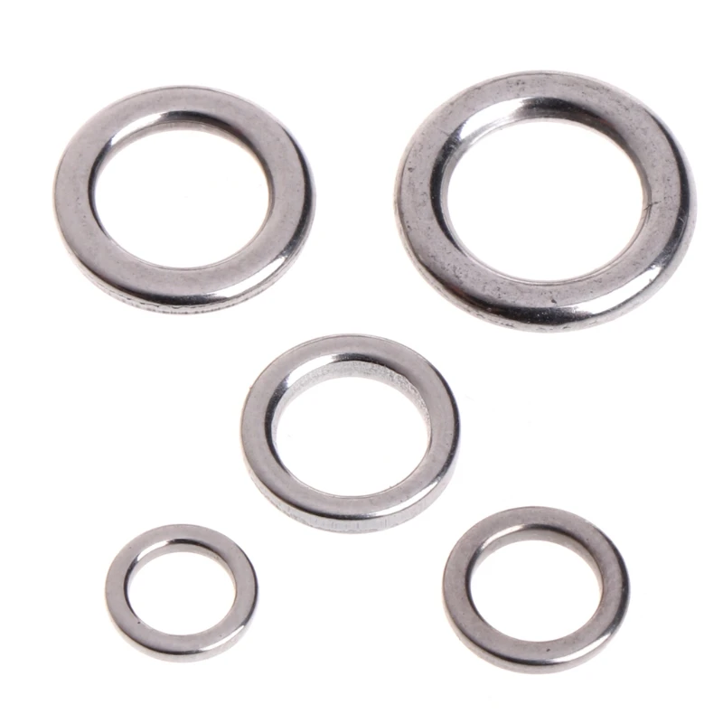 

50Pcs Fishing Solid Stainless Steel Snap Split Ring Lure Tackle Connector New