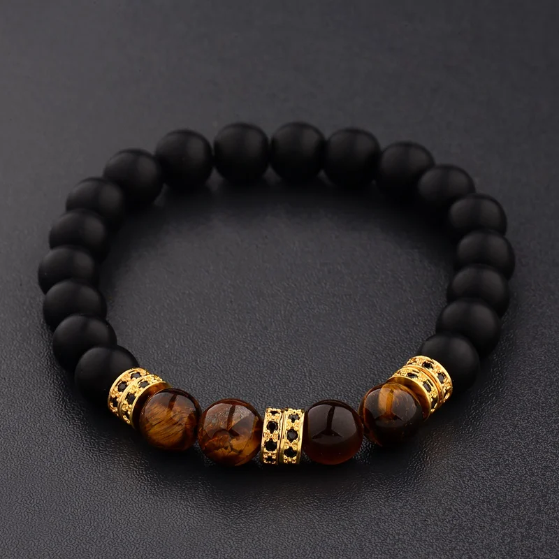 

Amader 2017 New Charm Men Bracelet Top Nature Stone Beads CZ beads Chakra Health For Luxury Jewelry Bracelets AB1170