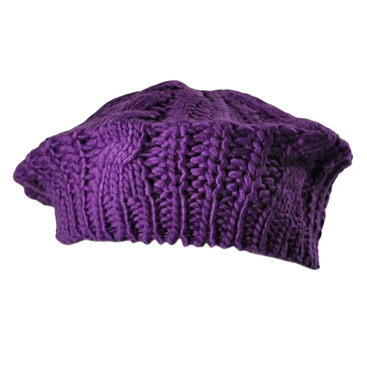 

IMC Beret tresse Crochet Chapeau Bonnet des Femmes Style Mode Tricotes Violet