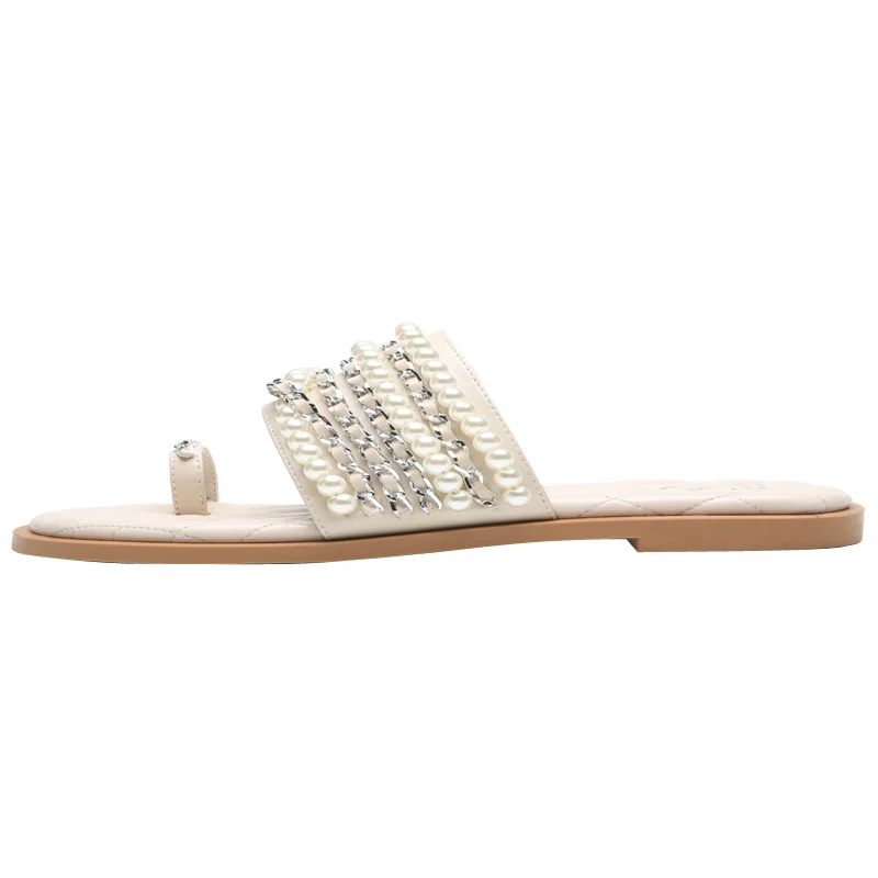 

Summer Leather Women Slippers Square Heel Slippers 2019 Outdoor Shoes Women Heels Slides