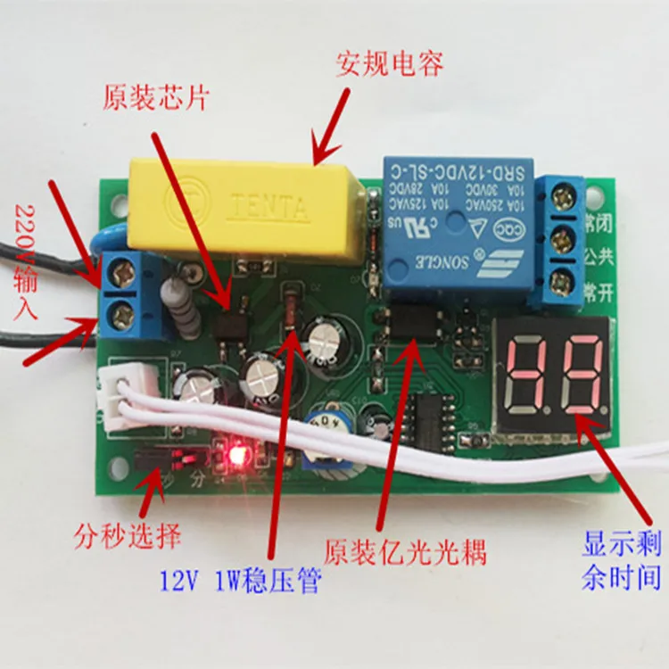 Горячая 220 В вход, 0 секунд до 99 минут задержки светодиодный цифровой трубки реле Модуль могут быть выполнены по индивидуальному заказу