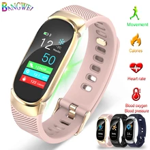 BANGWEI Sport Smart Bracelet Women IP67 Waterproof Watch Heart Rate Monitor Pedometer Caller Information Remind Fitness Watch