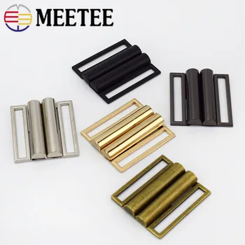 

2/4pcs Meetee 40mm-60mm Metal Belt clasp Buckle hasp buttons for sewing Coat Down Jacket bags garment Decor Accessories F1-31