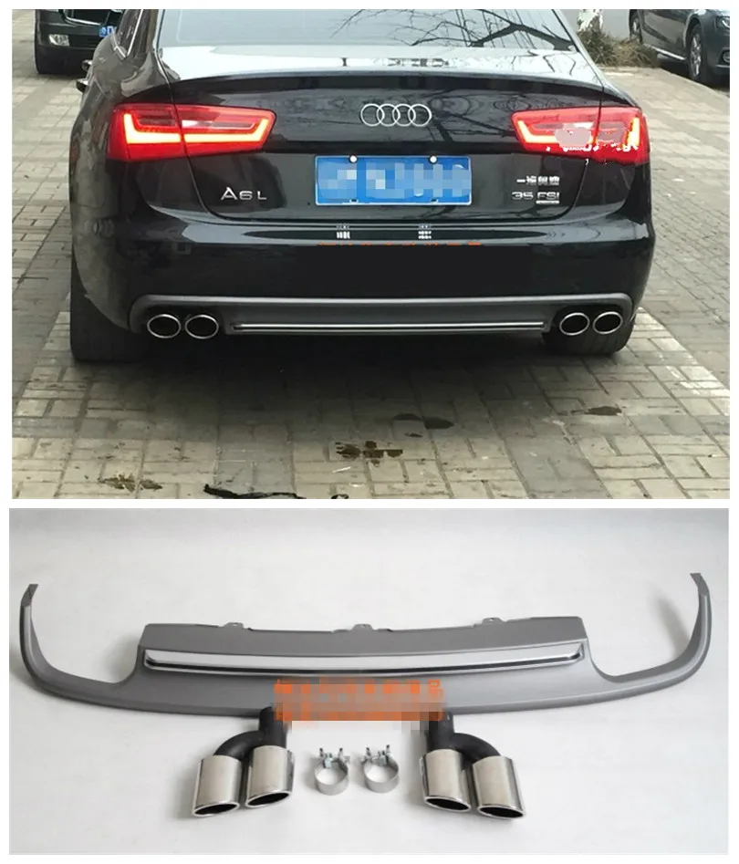 Car Rear Lip Spoiler For Audi A6 C7 2012.2013. High Quality Bumper Diffuser Auto Accessories