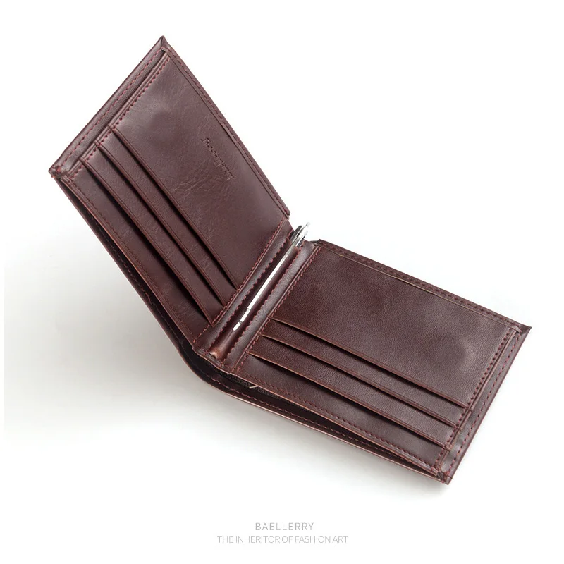 Short Men Wallets Zipper Coin Pocket Slim Billetera Hombre Thin Short Purse Korean New Arrival Letter Leatner Portafoglio Uomo