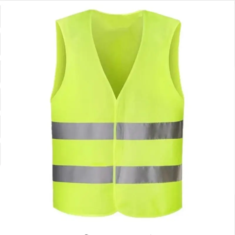 

High Visibility Yellow Vest Reflective Safety Workwear for Night Running Cycling Man Night Warning Working Clothes Fluorescent