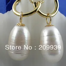 Hj 00172 ничего себе большой 12 x 19 мм в стиле барокко белый рис жемчуг мотаться серьги