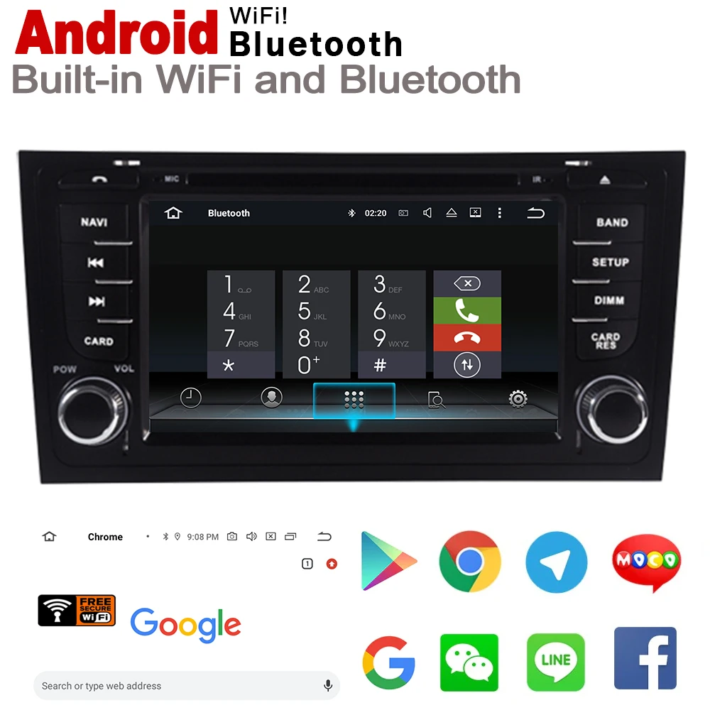 Sale IPS Android 2 DIN Car DVD GPS For Audi RS6 4B 1997~2004 MMI Navigation multimedia player Stereo radio WiFi system 3