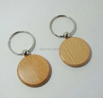 

Wholesale 1500pcs Blank Circle Wooden Key Chain DIY Promotion Customized Key Tags Promotional Gifts -Free Shipping