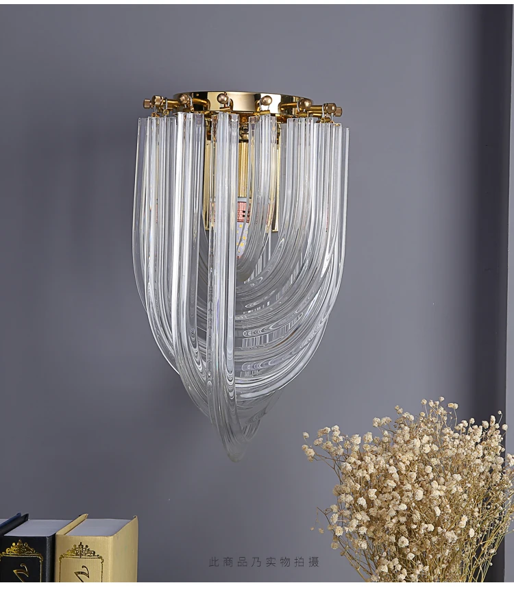 Личность роскошный американский золотой гостиная столовая спальня стекло кристалл трубы светодио дный E14 бра