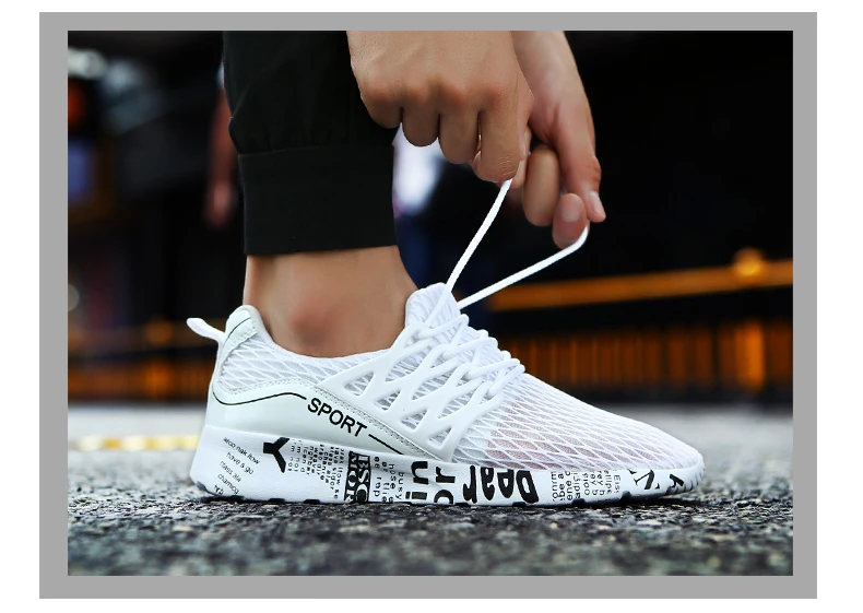DESERT RAM Brand 2018 Fashion Shoes Men Fabric Air Mesh Casual Tenis Sneakers High Top Summer Breathable Black White Mens Shoe (7)