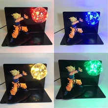 DIY Dragon Ball Son Goku Bulb Night Lamp Red Blue Green Lights Home Decorative Lighting Animal Modle Cartoon Toy Lamp 110V 220V