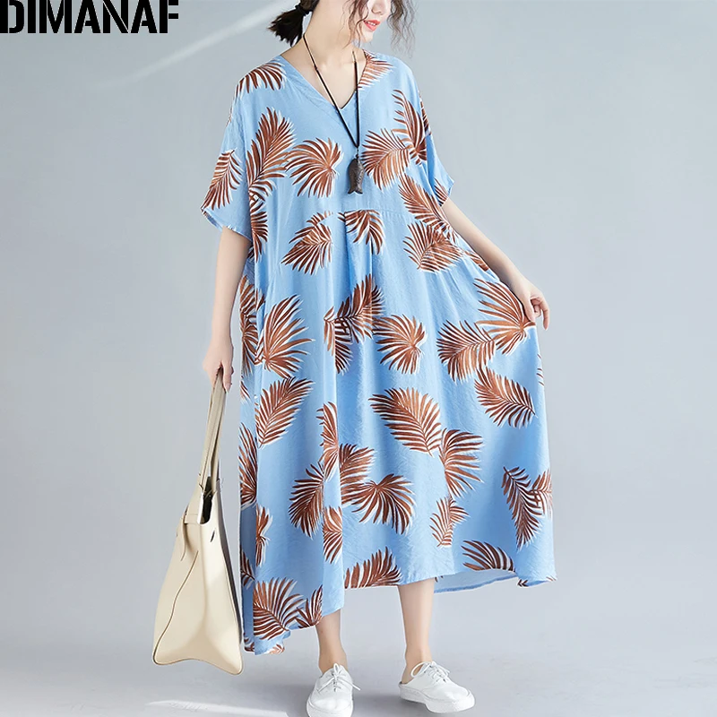 DIMANAF плюс размер женское длинное платье Летний Сарафан женский Vestidos большой 5XL