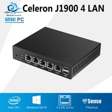 Tablet Fanless mini pc J1900 quad core 4 LAN Router Windows 7/8/10 HTPC HD Graphics TV Box VGA 4 RJ45 computer office