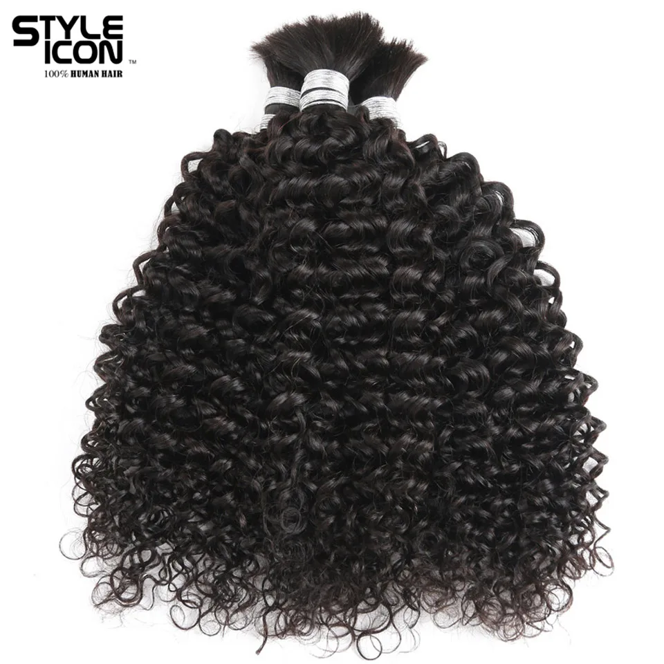 

Styleicon 4 Bundles Deals Human Braiding Hair Bulk Braiding Remy Indian Kinky Curly Hair Extension Crochet