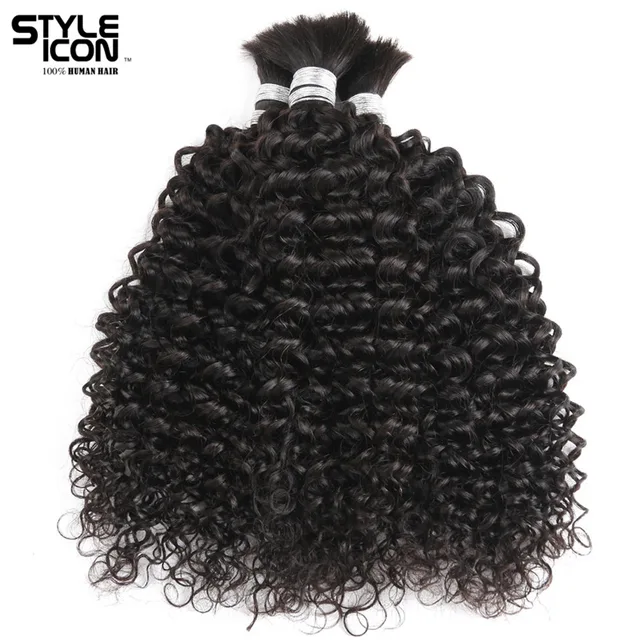 Styleicon 4 Bundles Deals Human Braiding Hair Bulk Braiding Remy Indian Kinky Curly Hair Extension Crochet