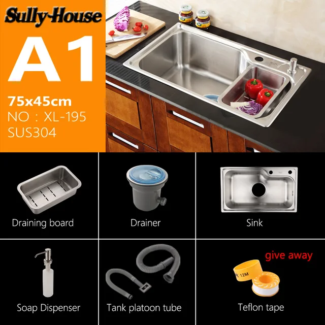 Sully Casa Rectangular Plato Único fregadero Fregaderos de Cocina de