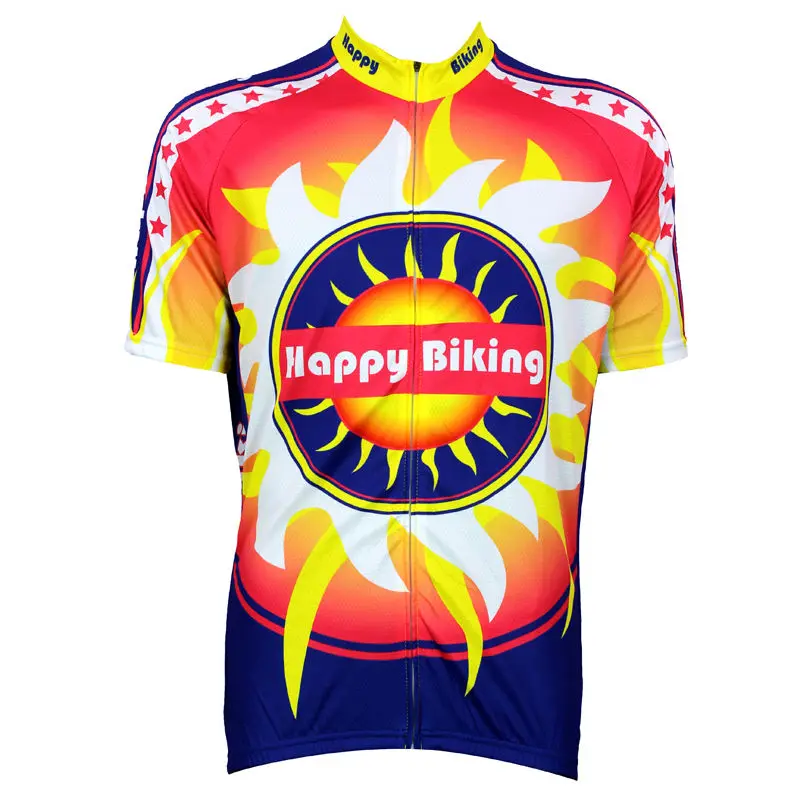 

Alien SportsWear Happy Biking Pattern Men Summer Quick Dry Riding Apparel 100%Polyester Size Short Sleeve Cycling Jersey