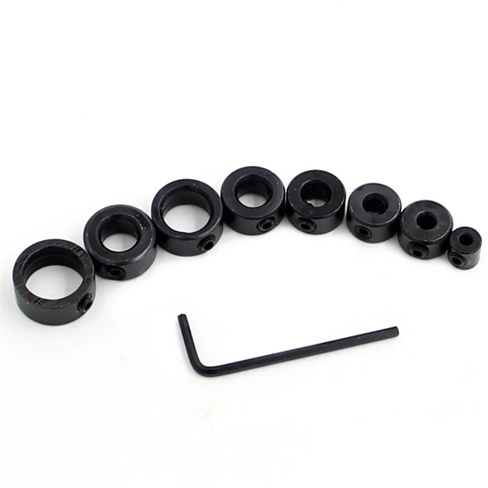 New 8pcs Woodworking Drill Depth Stop Collars Ring Dowel Shaft Chuck Wrench For Woodworking Tools 3-16mm New 8pcs Woodworking Drill Depth Stop Collars Ring Dowel Shaft Chuck Wrench For Woodworking Tools 3-16mm
